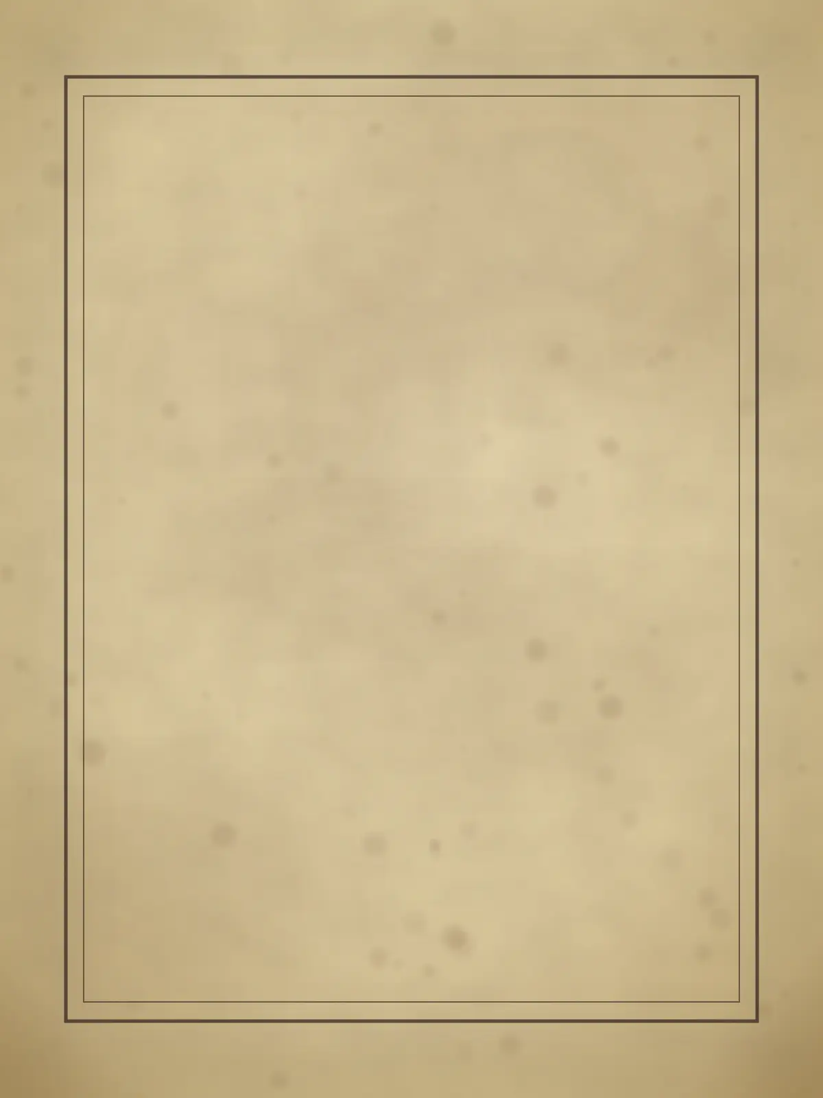 An empty ruled frame on a blank aged leaf. The creature this page held is gone.